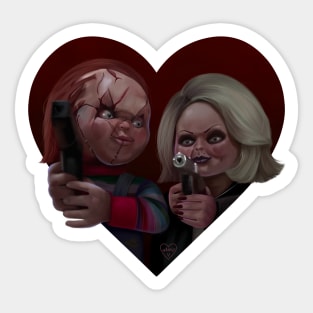 Bride of Chucky BLACK BACKGROUND Sticker